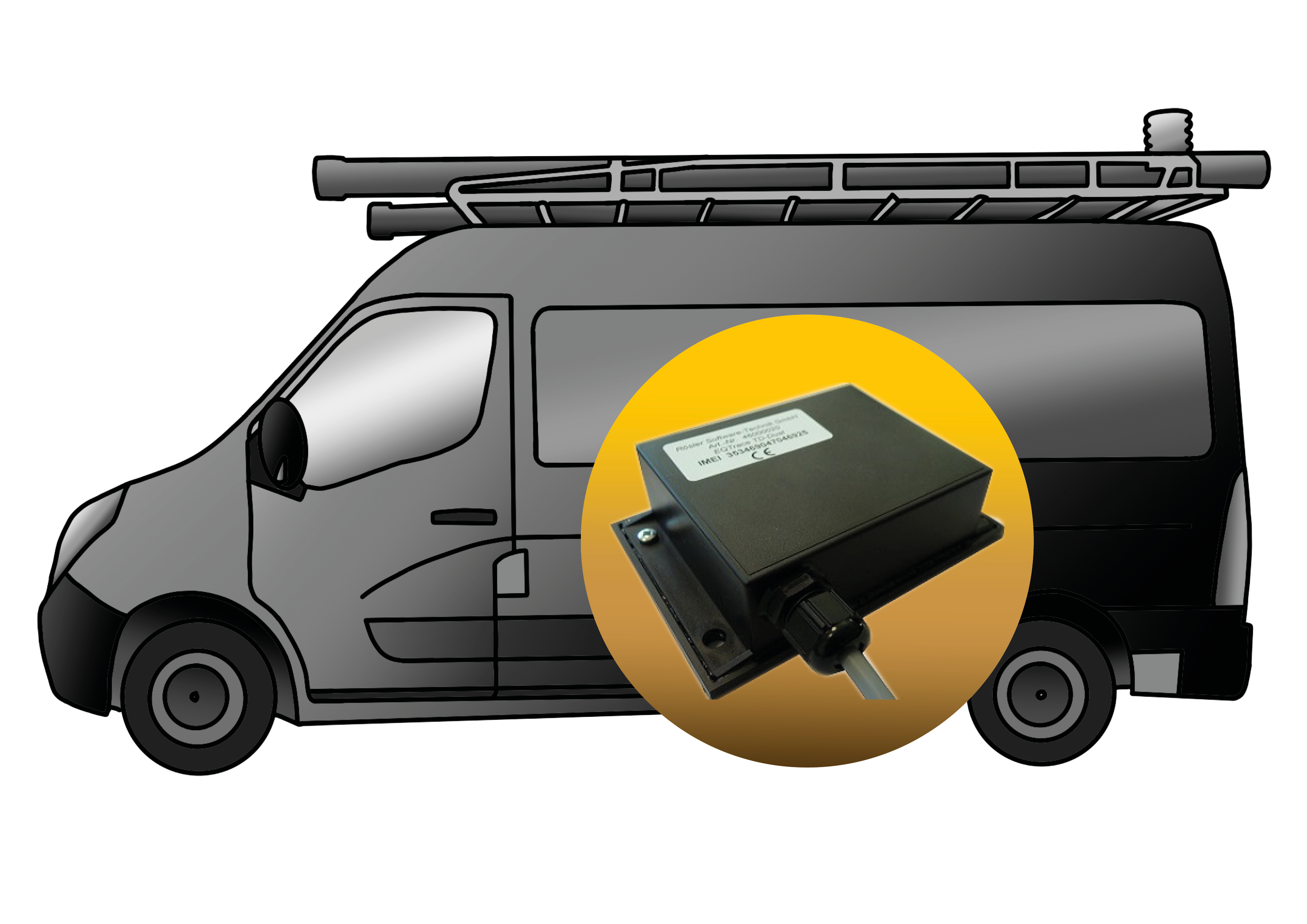 EQTrace-T LTE mit ext. Antenne: GPS-Tracker für Servicefahrzeuge und LKW…